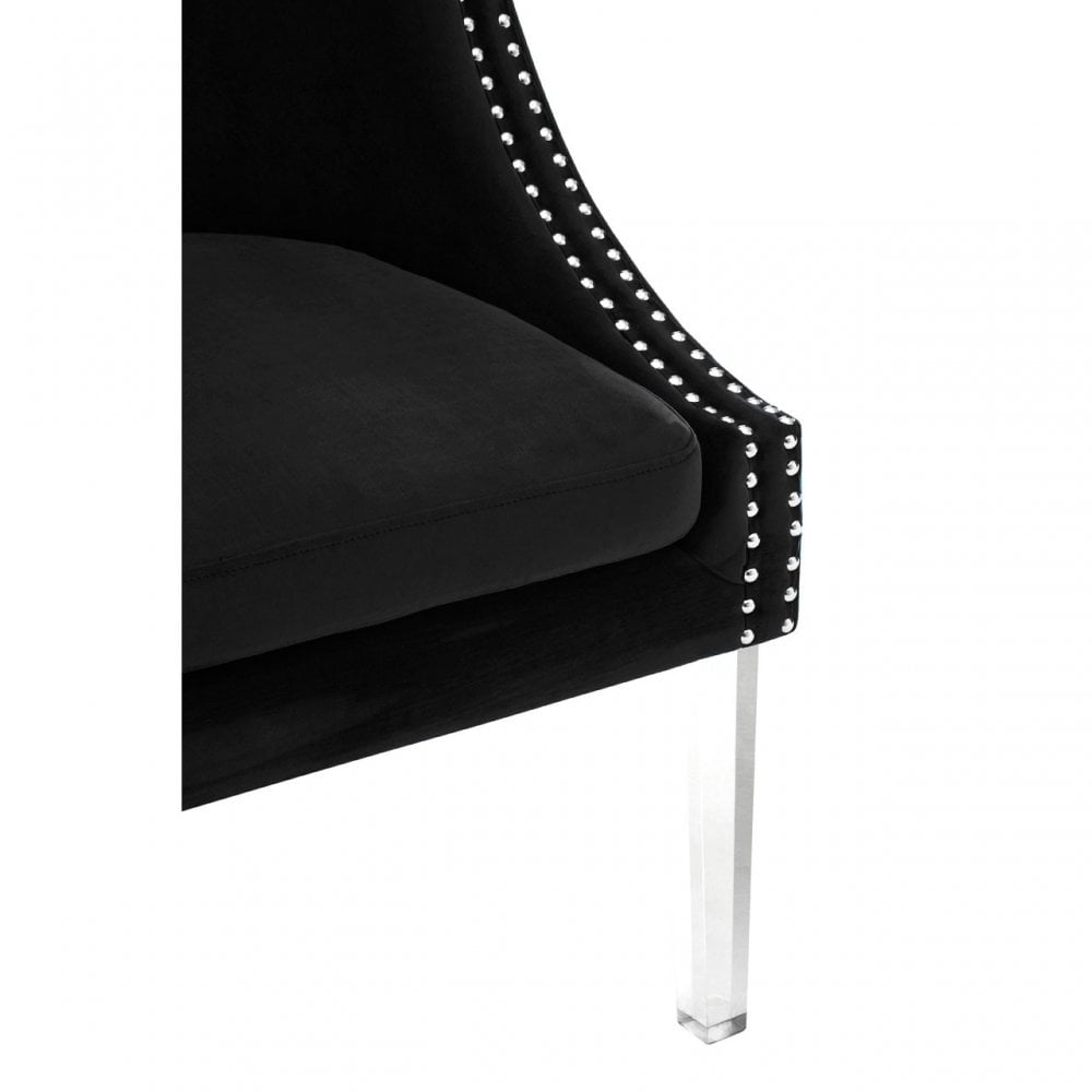 Kirsti Black Curved Chair, Black
