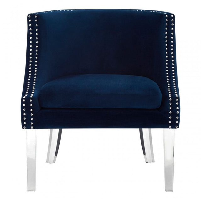 Kirsti Blue Curved Chair, Blue