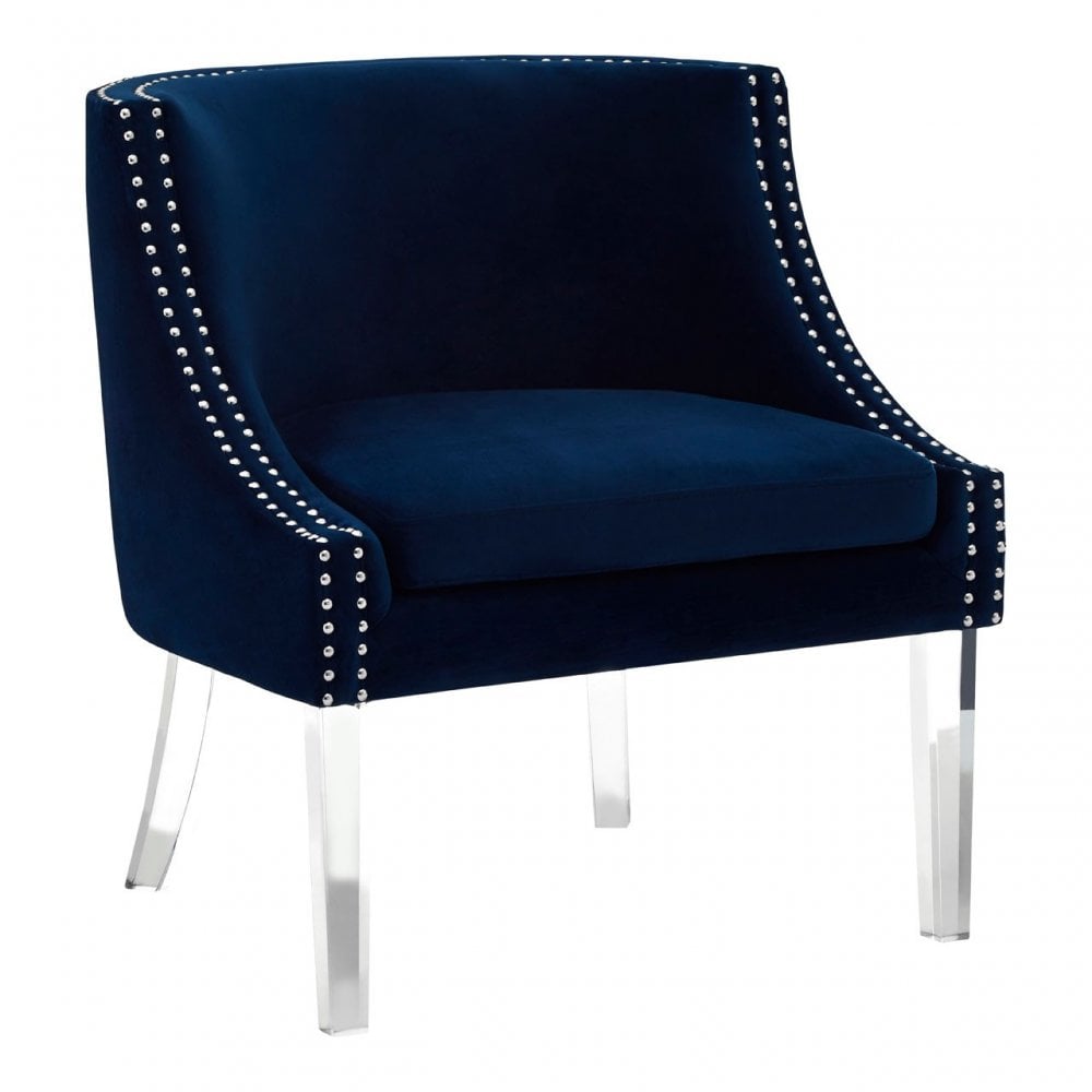 Kirsti Blue Curved Chair, Blue