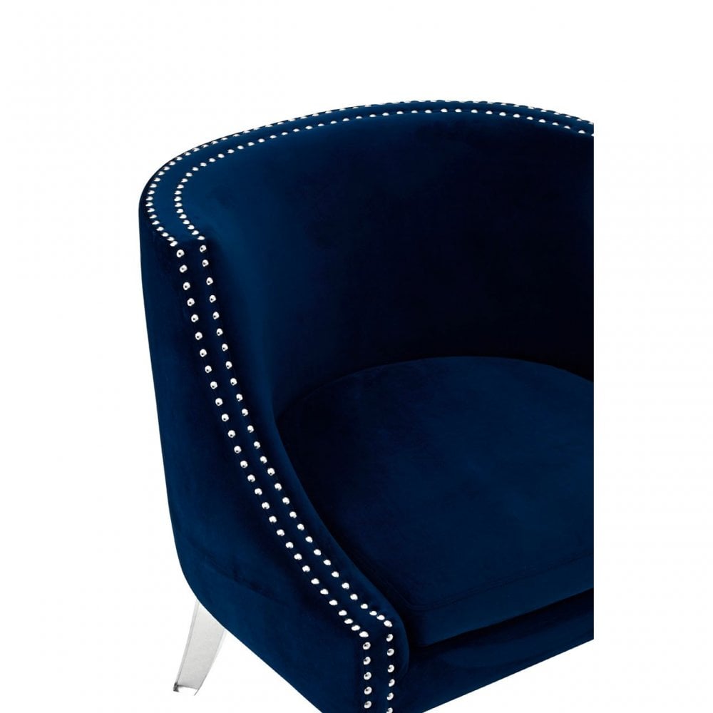 Kirsti Blue Curved Chair, Blue