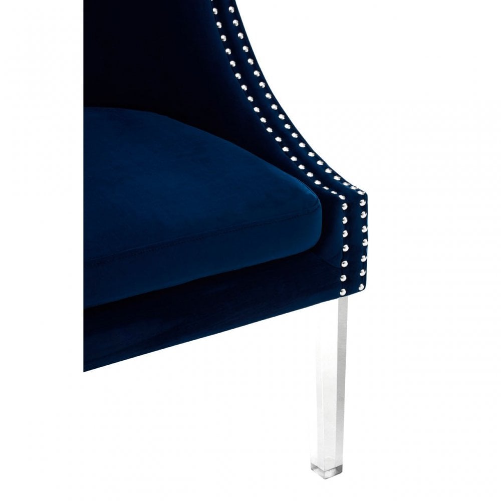 Kirsti Blue Curved Chair, Blue