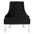 Kirsti Button Tufted Black Chair, Black