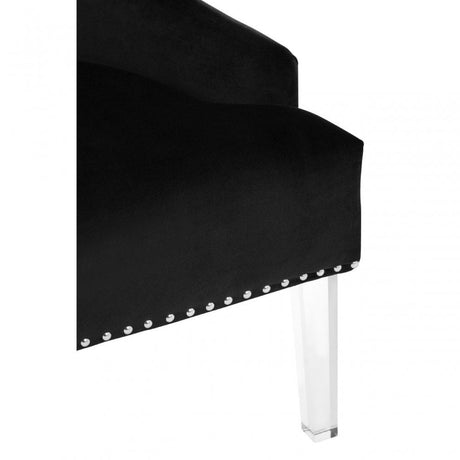 Kirsti Button Tufted Black Chair, Black