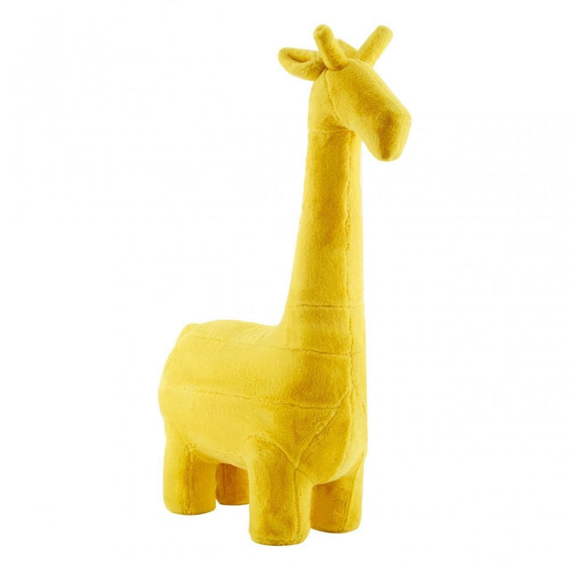 Childrens Yellow Fur and Wood Giraffe Animal Chair