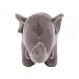 Childrens Grey Fur and Wood Elephant Animal Chair