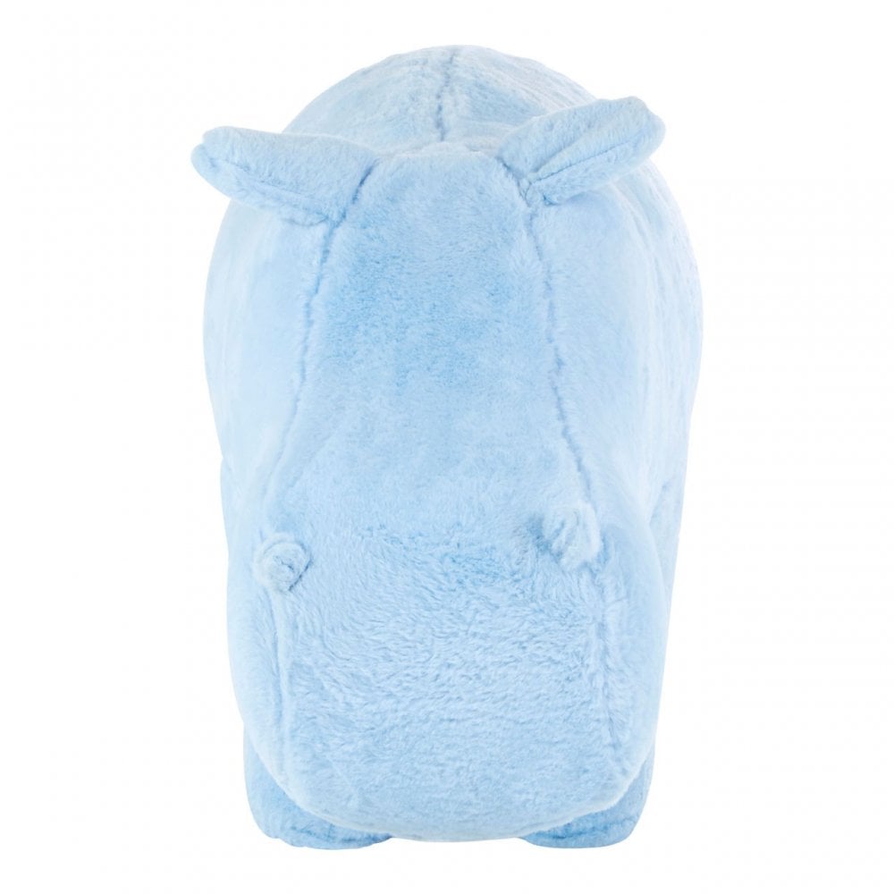 Childrens Blue Fur and Wood Hippo Animal Chair