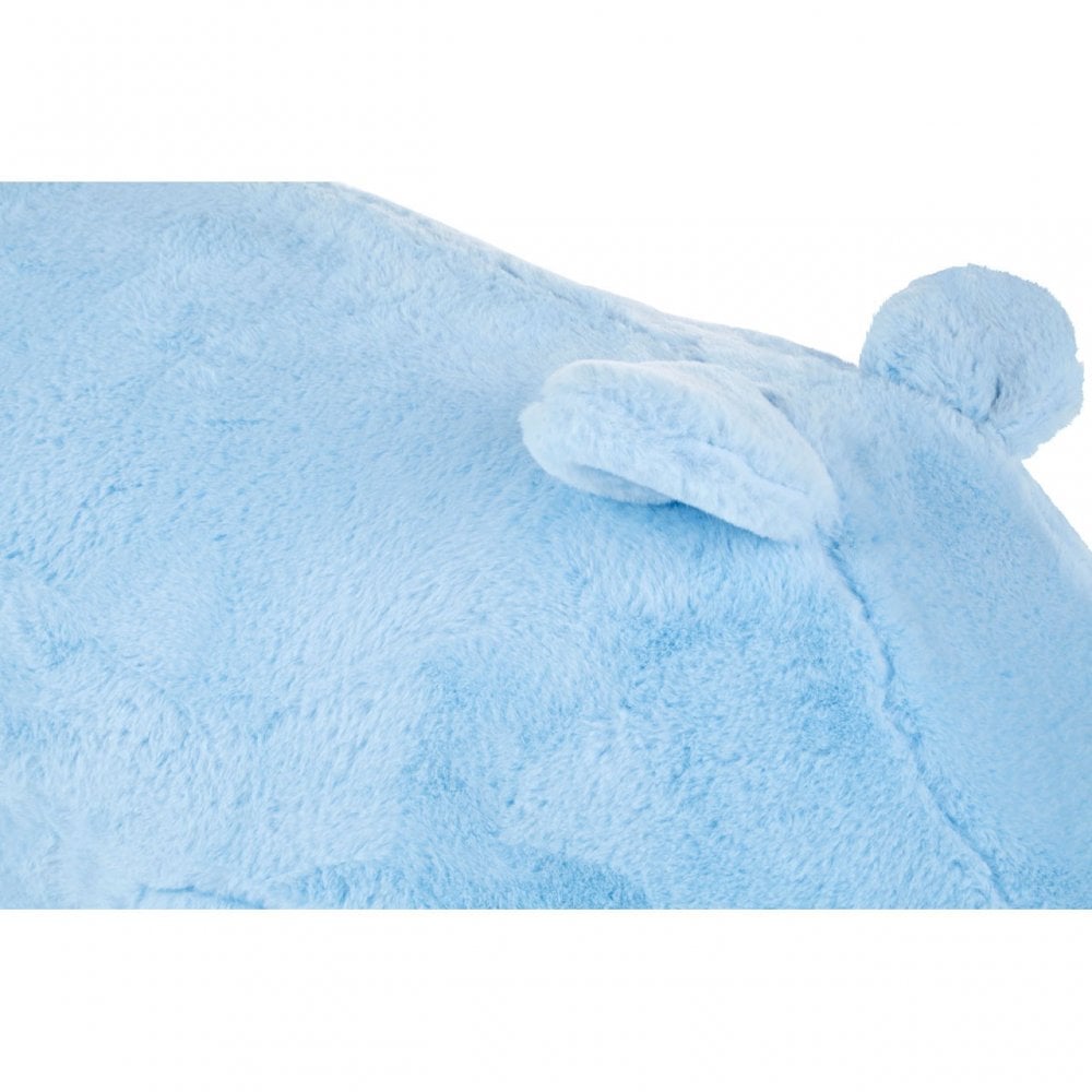 Childrens Blue Fur and Wood Hippo Animal Chair