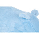 Childrens Blue Fur and Wood Hippo Animal Chair