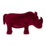 Childrens Maroon Fur and Wood Rhino Animal Chair