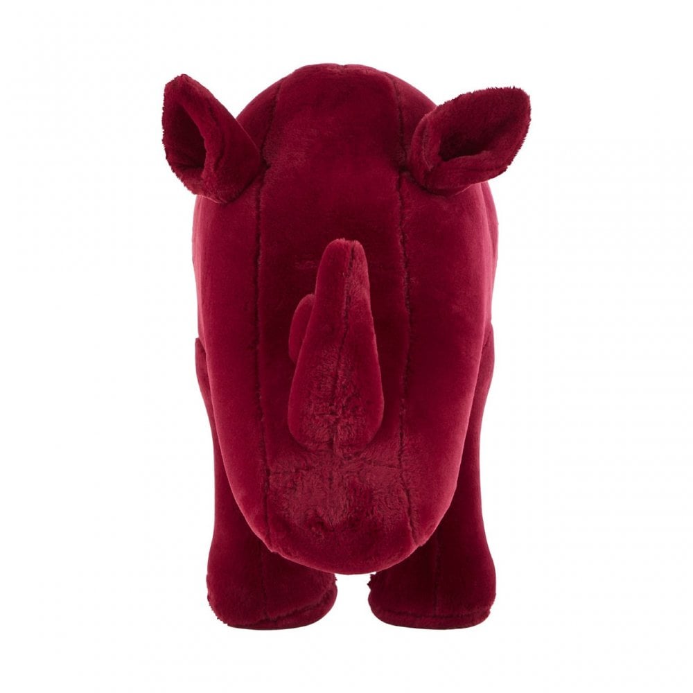 Childrens Maroon Fur and Wood Rhino Animal Chair