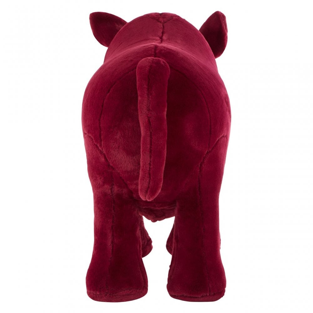Childrens Maroon Fur and Wood Rhino Animal Chair