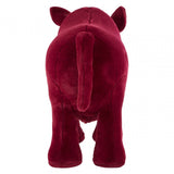 Childrens Maroon Fur and Wood Rhino Animal Chair
