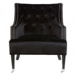 Darlington Black Velvet Chair, Cotton Velvet / Rubber Webbing, Rubberwood, Wood, Black