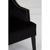 Darlington Black Velvet Chair, Cotton Velvet / Rubber Webbing, Rubberwood, Wood, Black