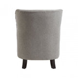 Decadence Grey Fabric Chair & Footstool, Birchwood / Rubber Webbing, Rubberwood, Grey