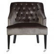 Darwin Grey Velvet Chair, Cotton Velvet, Rubberwood
