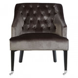 Darwin Grey Velvet Chair, Cotton Velvet, Rubberwood