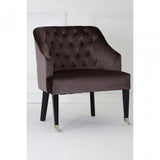 Darwin Grey Velvet Chair, Cotton Velvet, Rubberwood