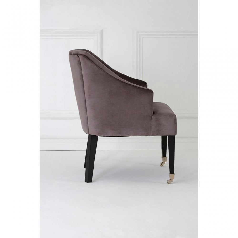 Darwin Grey Velvet Chair, Cotton Velvet, Rubberwood