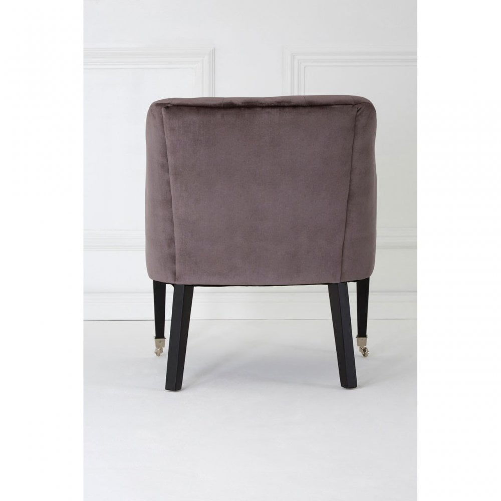 Darwin Grey Velvet Chair, Cotton Velvet, Rubberwood