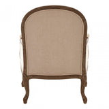 Charles Beige Armchair, Cotton, Mahogany Wood, Grey