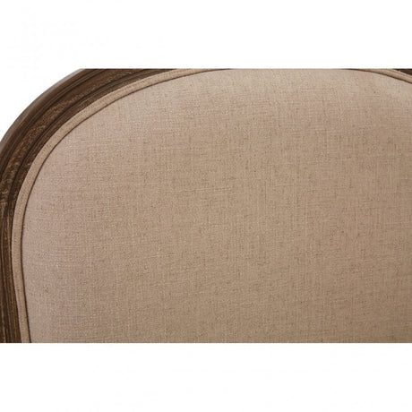 Charles Beige Armchair, Cotton, Mahogany Wood, Grey