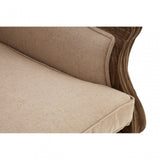 Charles Beige Armchair, Cotton, Mahogany Wood, Grey