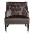 Darlington Grey Velvet Chair, Cotton Velvet / Rubber Webbing, Rubberwood, Wood, Grey
