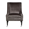 Downton Grey Velvet Chair, Birchwood, Cotton Velvet / Rubber Webbing, Rubberwood