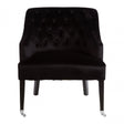 Darwin Black Velvet Chair, Cotton Velvet, Rubberwood, Black