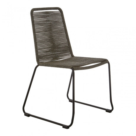 Sisal Grey Rope Chair, Cotton Rope, Steel, Grey