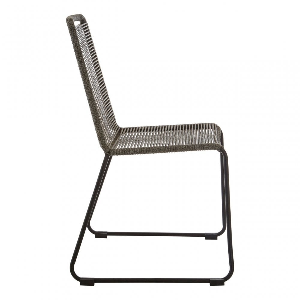 Sisal Grey Rope Chair, Cotton Rope, Steel, Grey