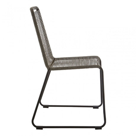 Sisal Grey Rope Chair, Cotton Rope, Steel, Grey