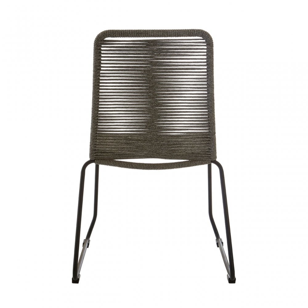 Sisal Grey Rope Chair, Cotton Rope, Steel, Grey