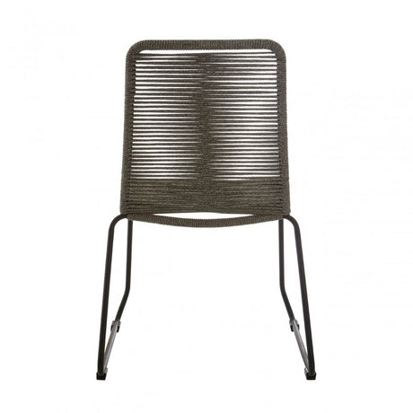 Sisal Grey Rope Chair, Cotton Rope, Steel, Grey