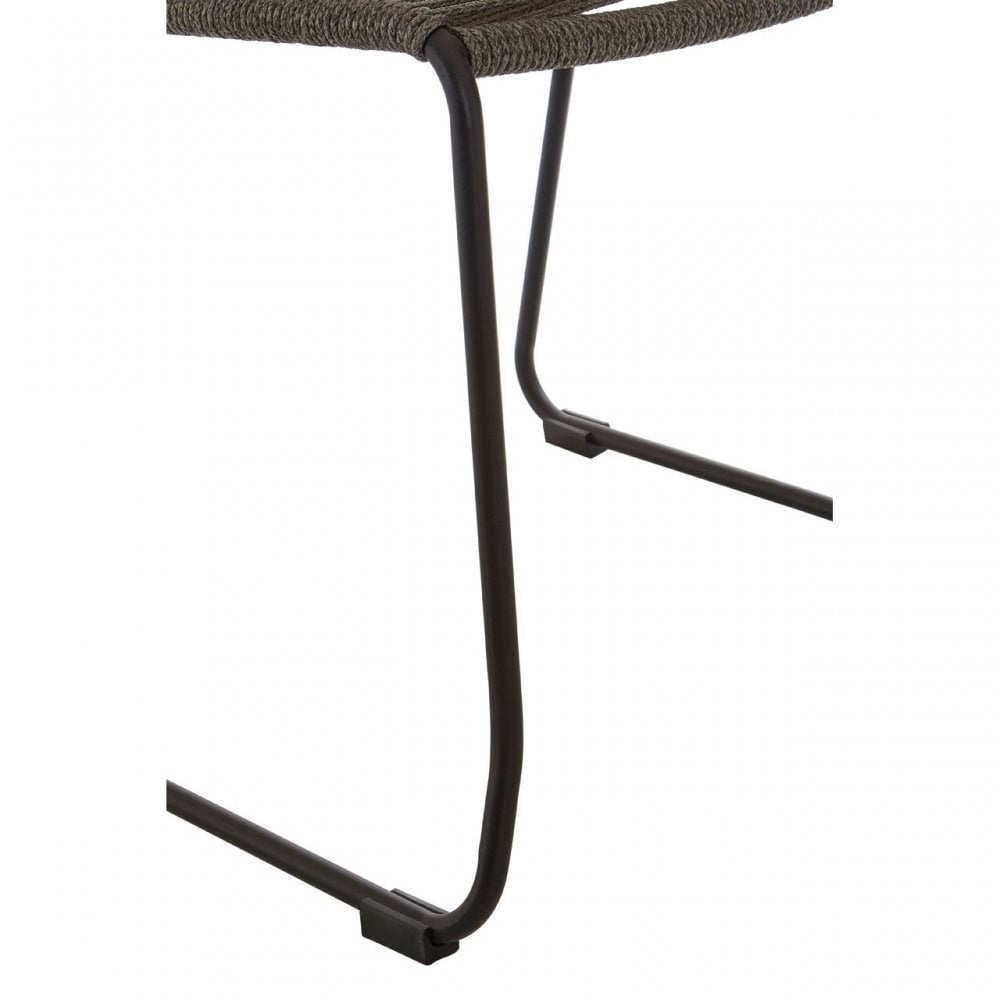 Sisal Grey Rope Chair, Cotton Rope, Steel, Grey