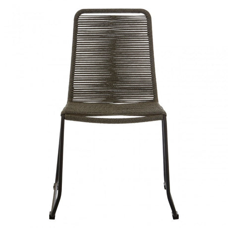Sisal Grey Rope Chair, Cotton Rope, Steel, Grey