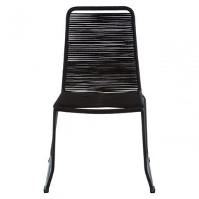 Sisal Black Rope Chair, Cotton Rope, Steel, Black