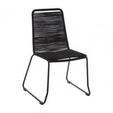 Sisal Black Rope Chair, Cotton Rope, Steel, Black