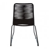 Sisal Black Rope Chair, Cotton Rope, Steel, Black