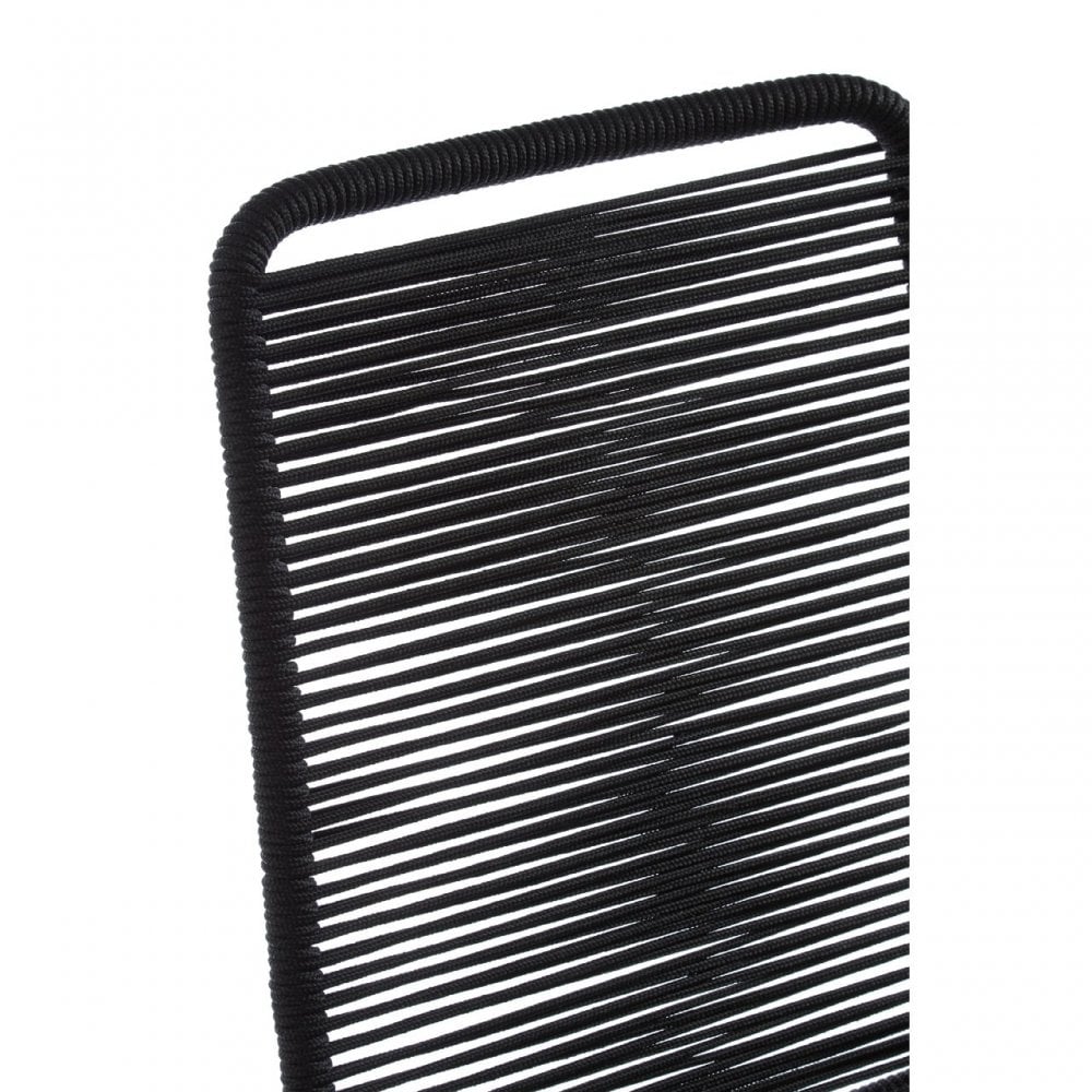 Sisal Black Rope Chair, Cotton Rope, Steel, Black