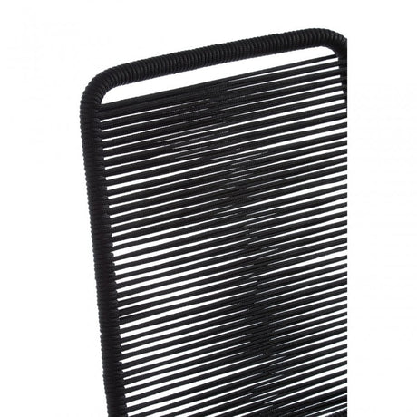 Sisal Black Rope Chair, Cotton Rope, Steel, Black