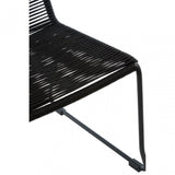 Sisal Black Rope Chair, Cotton Rope, Steel, Black