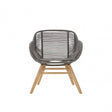 Sisal Grey Rope Armchair, Cotton Rope, Steel, Wood, Grey