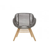 Sisal Grey Rope Armchair, Cotton Rope, Steel, Wood, Grey
