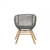 Sisal Grey Rope Armchair, Cotton Rope, Steel, Wood, Grey