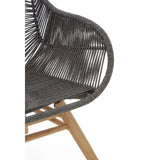Sisal Grey Rope Armchair, Cotton Rope, Steel, Wood, Grey