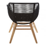 Sisal Black Rope Armchair, Linen Rope, Steel, Wood, Black