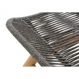 Sisal Grey Rope Lounge Chair & Footstool, Cotton Rope, Steel, Wool, Grey