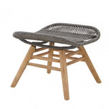 Sisal Grey Rope Lounge Chair & Footstool, Cotton Rope, Steel, Wool, Grey